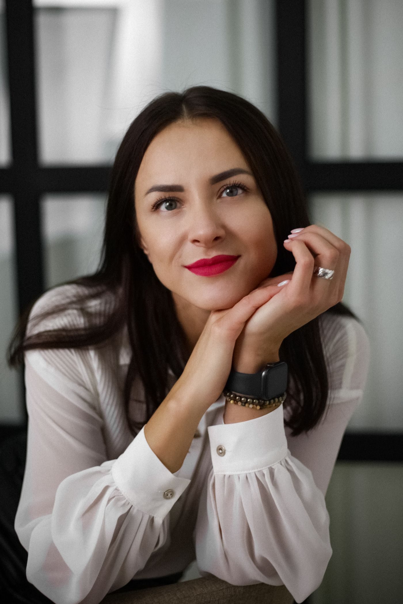 Portrait of a client executive smiling in an office
